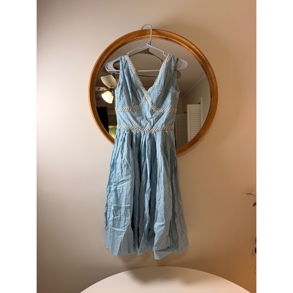 Unbranded Fit and Flare Dress Women Small Light Blue Excellent Vintage Style